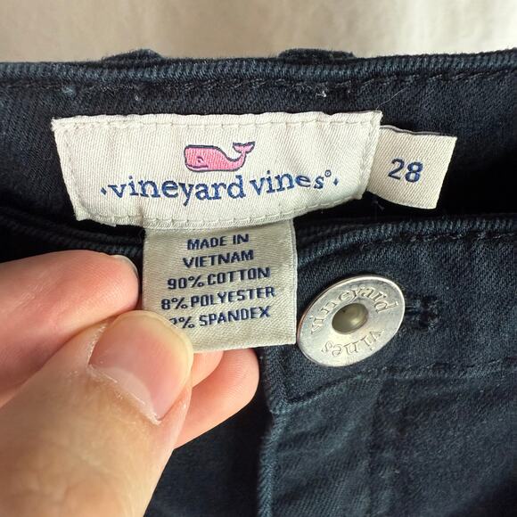 Vineyard Vines Women's 28 Black Cotton Stretch High Rise Skinny Chino Pants - Picture 3 of 7